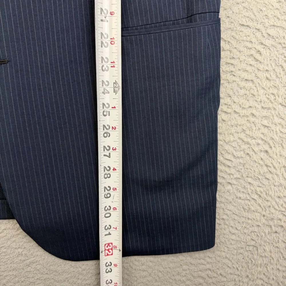 Hickey‎ Freeman Blazer Mens 44 Regular Blue Pinstripe Two Button Suit Jacket